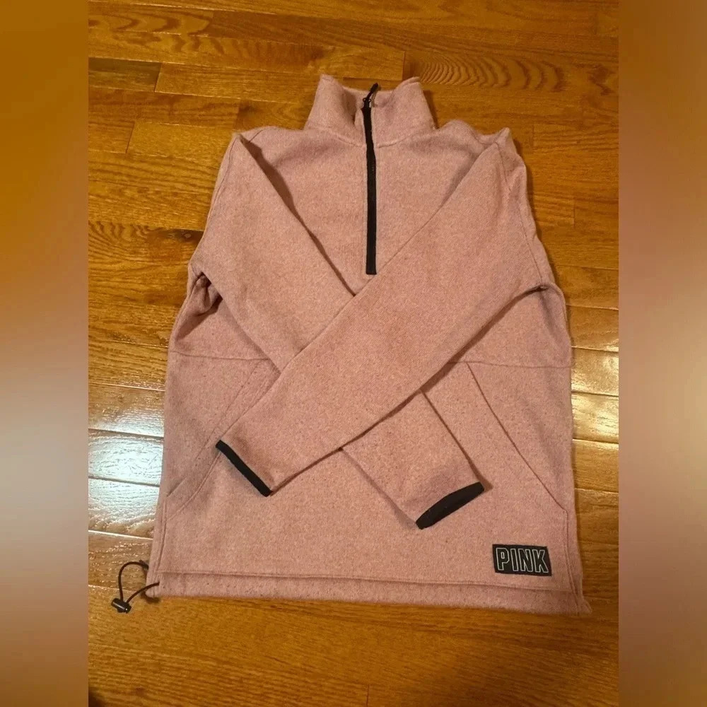 Victoria’s‎ Secret women’s Pink 1/4 Zip Pullover Sweatshirt xsmall pink black